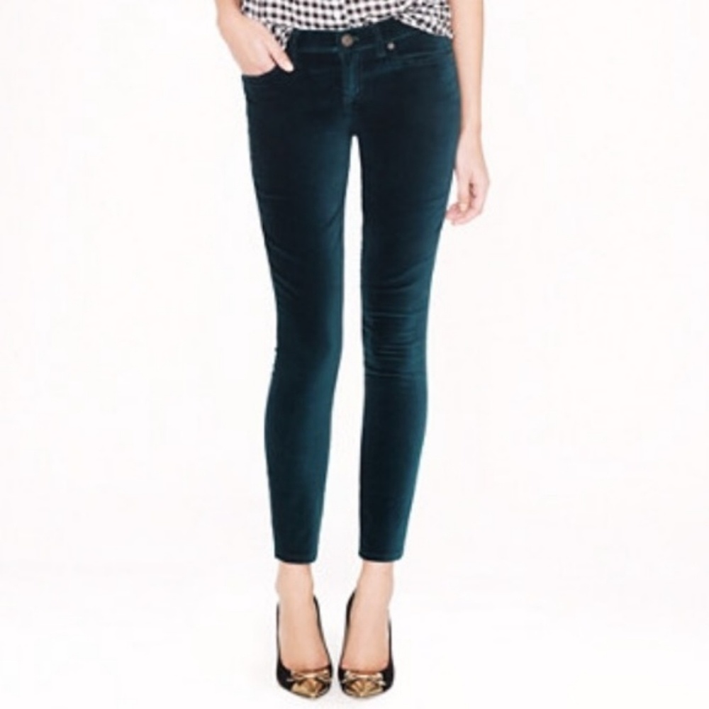J crew midrise toothpick velvet pant